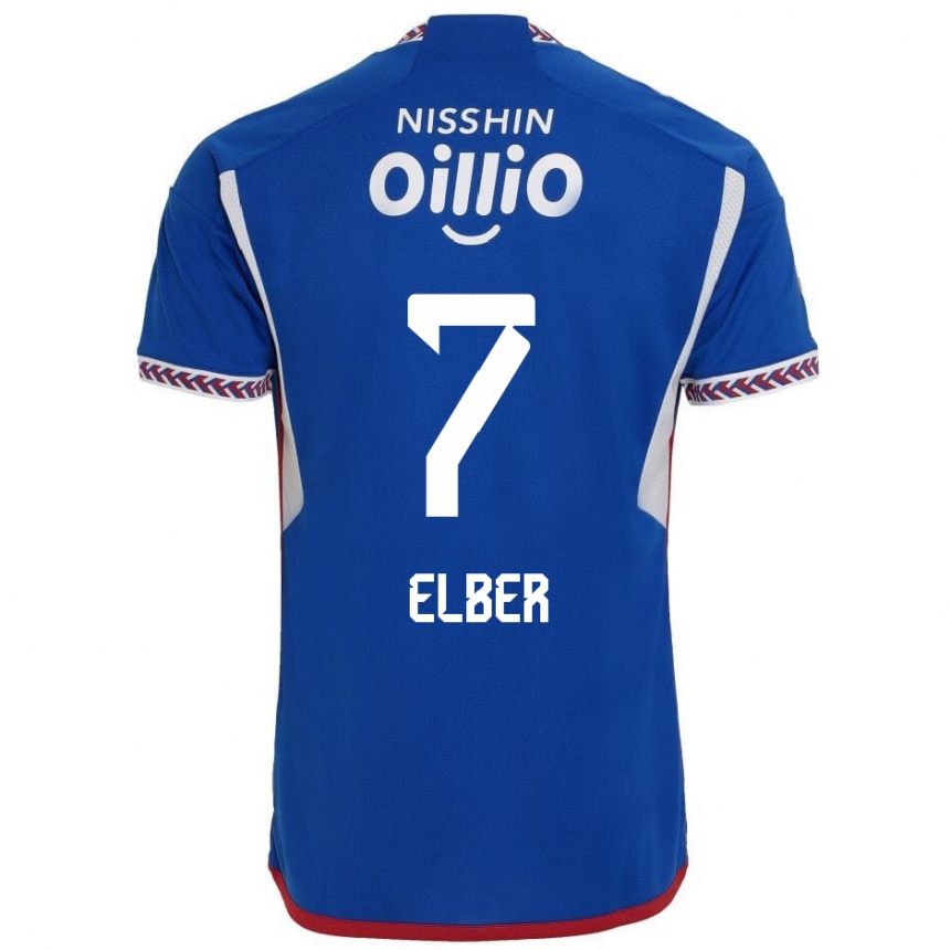 Niño Fútbol Camiseta Élber #7 Azul Blanco Rojo 1ª Equipación 2024/25