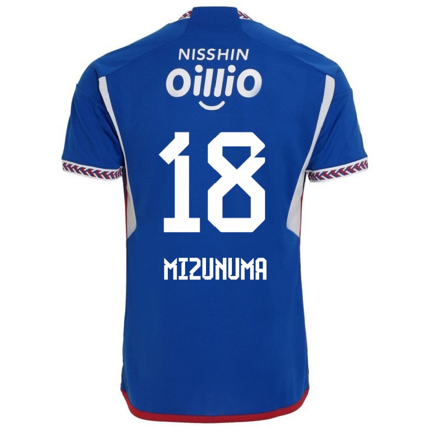 Niño Fútbol Camiseta Kota Mizunuma #18 Azul Blanco Rojo 1ª Equipación 2024/25