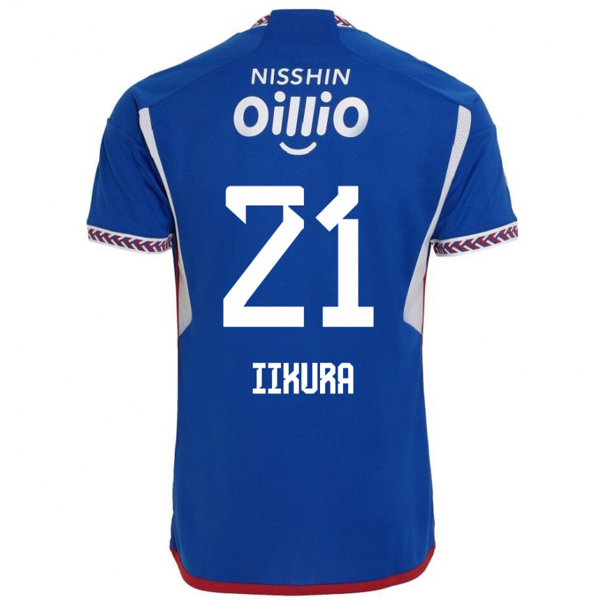 Niño Fútbol Camiseta Hiroki Iikura #21 Azul Blanco Rojo 1ª Equipación 2024/25