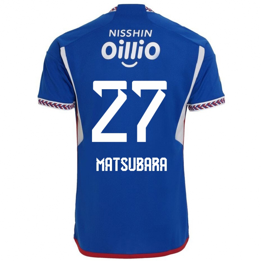 Niño Fútbol Camiseta Ken Matsubara #27 Azul Blanco Rojo 1ª Equipación 2024/25