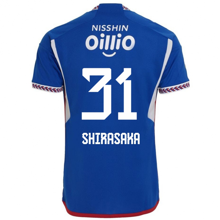 Niño Fútbol Camiseta Fuma Shirasaka #31 Azul Blanco Rojo 1ª Equipación 2024/25