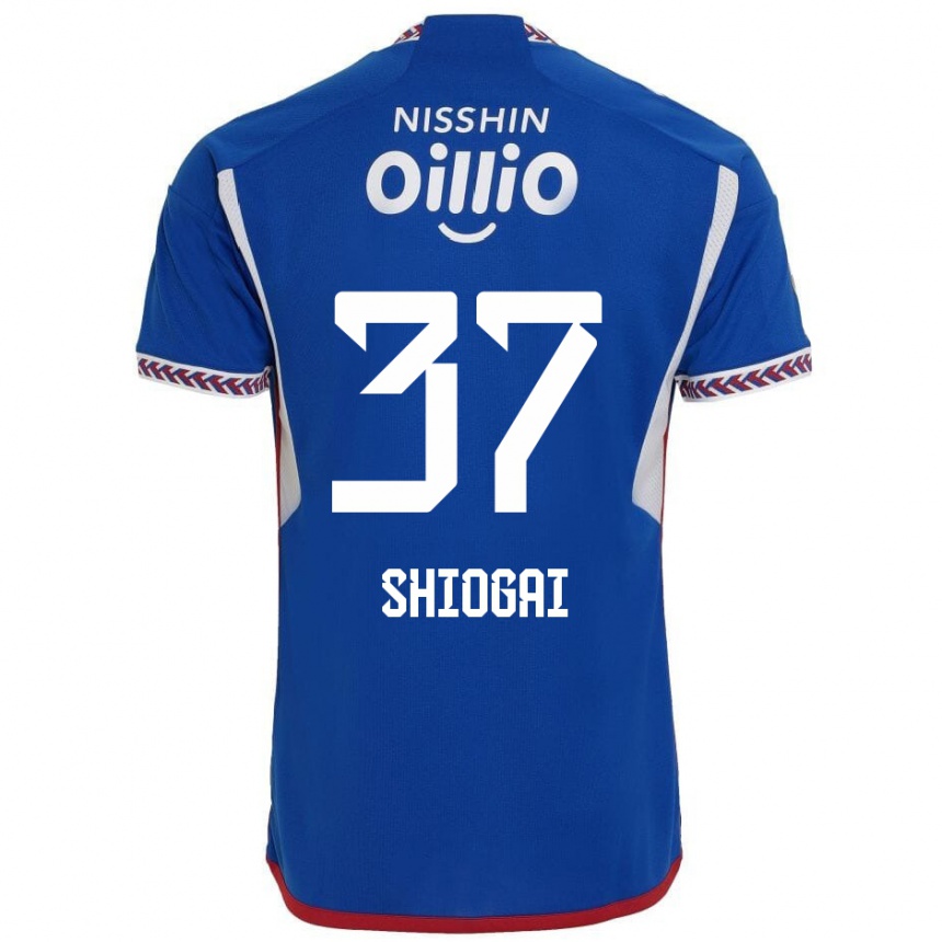 Niño Fútbol Camiseta Kento Shiogai #37 Azul Blanco Rojo 1ª Equipación 2024/25