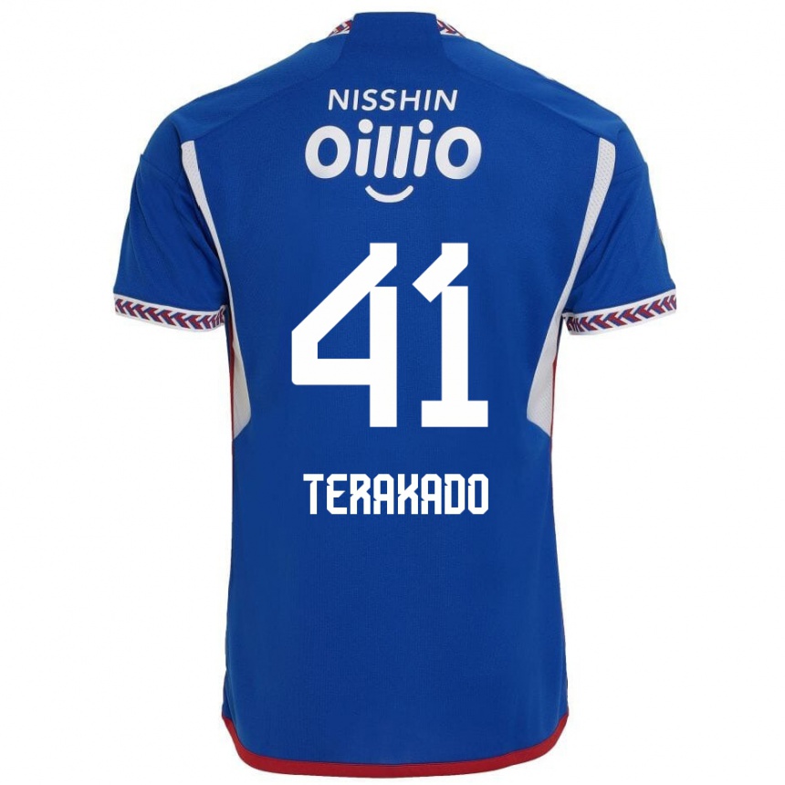 Niño Fútbol Camiseta Riku Terakado #41 Azul Blanco Rojo 1ª Equipación 2024/25