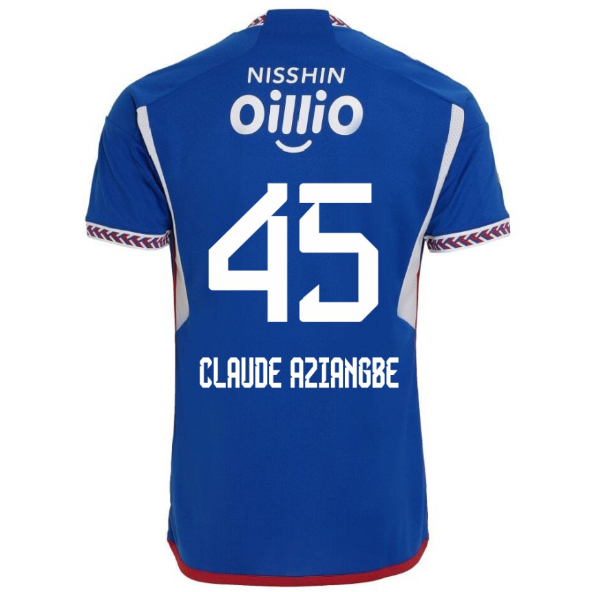 Niño Fútbol Camiseta Jean Claude Aziangbe #45 Azul Blanco Rojo 1ª Equipación 2024/25