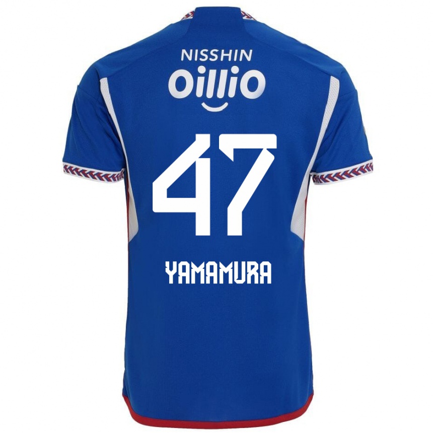 Niño Fútbol Camiseta Kazuya Yamamura #47 Azul Blanco Rojo 1ª Equipación 2024/25