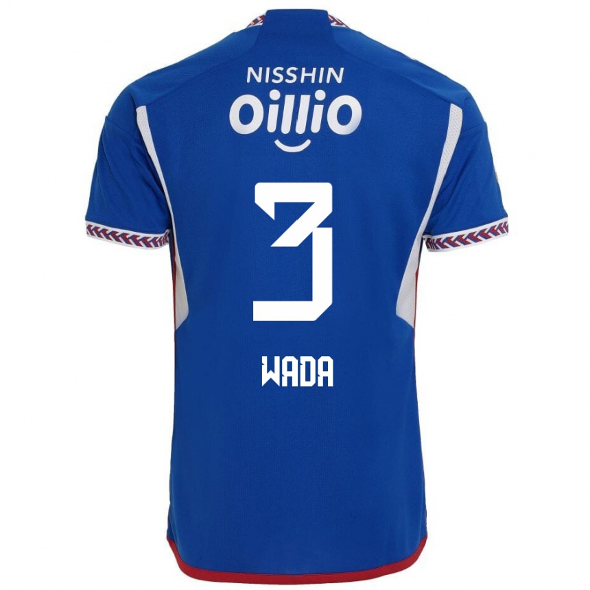 Niño Fútbol Camiseta Yusei Wada #3 Azul Blanco Rojo 1ª Equipación 2024/25