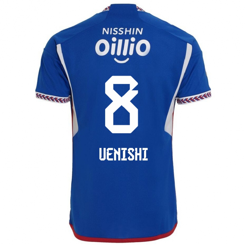 Niño Fútbol Camiseta Haruki Uenishi #8 Azul Blanco Rojo 1ª Equipación 2024/25