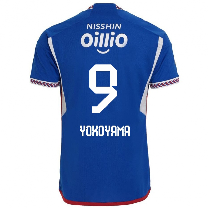 Niño Fútbol Camiseta Shunsuke Yokoyama #9 Azul Blanco Rojo 1ª Equipación 2024/25