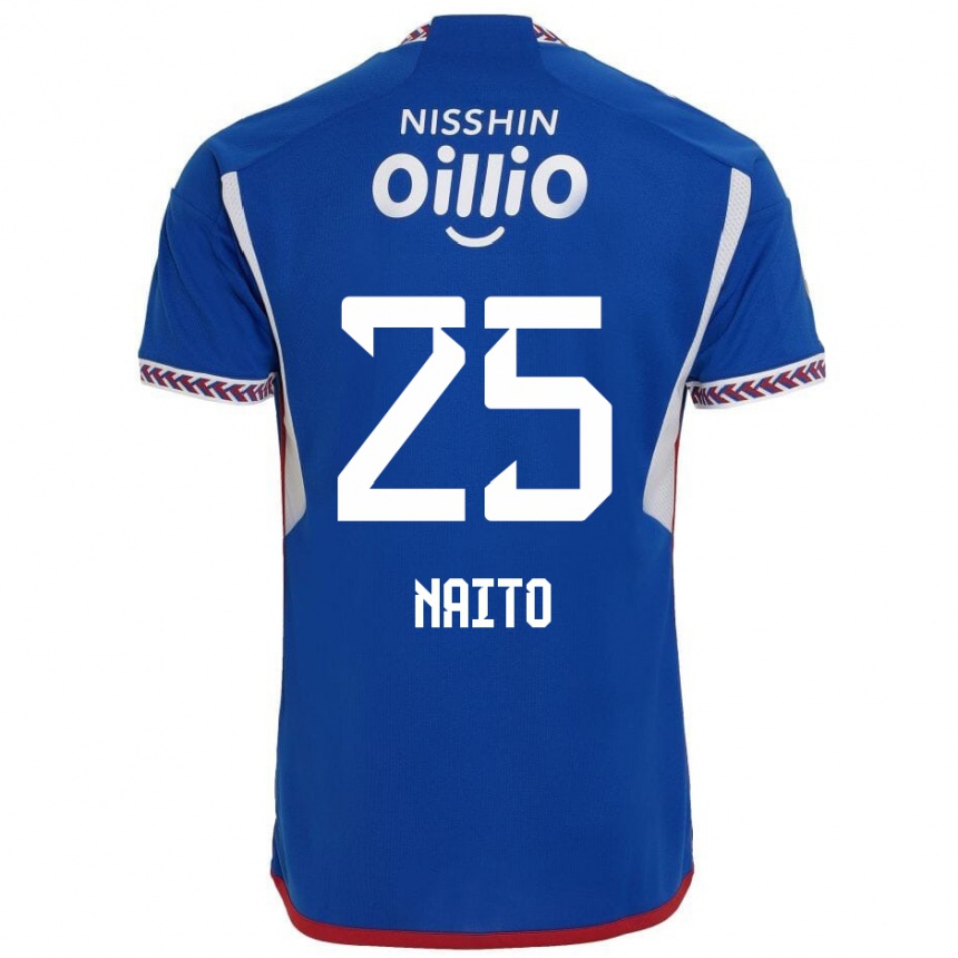 Niño Fútbol Camiseta Kiyomu Naito #25 Azul Blanco Rojo 1ª Equipación 2024/25