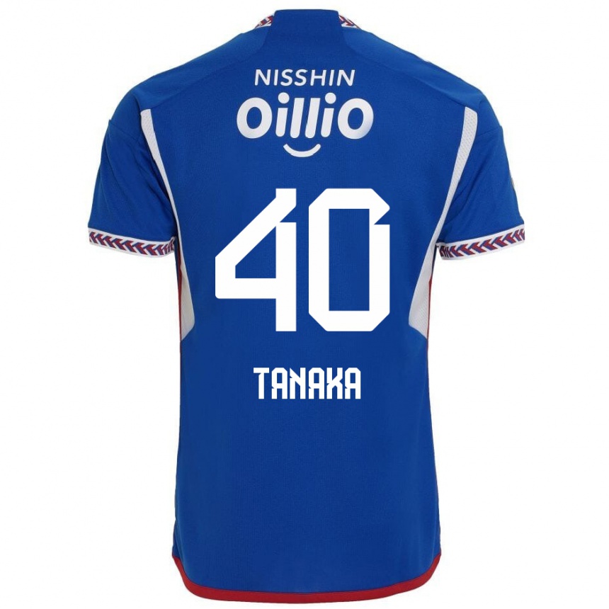 Niño Fútbol Camiseta Hiei Tanaka #40 Azul Blanco Rojo 1ª Equipación 2024/25