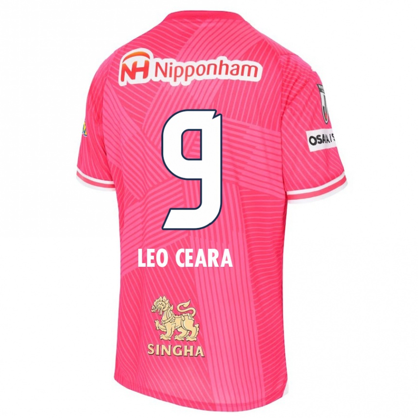 Niño Fútbol Camiseta Léo Ceará #9 Rosa Blanco 1ª Equipación 2024/25