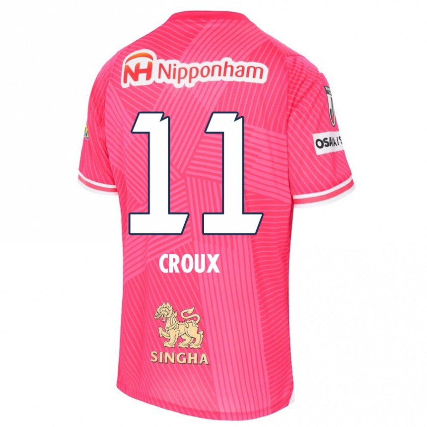 Niño Fútbol Camiseta Jordy Croux #11 Rosa Blanco 1ª Equipación 2024/25