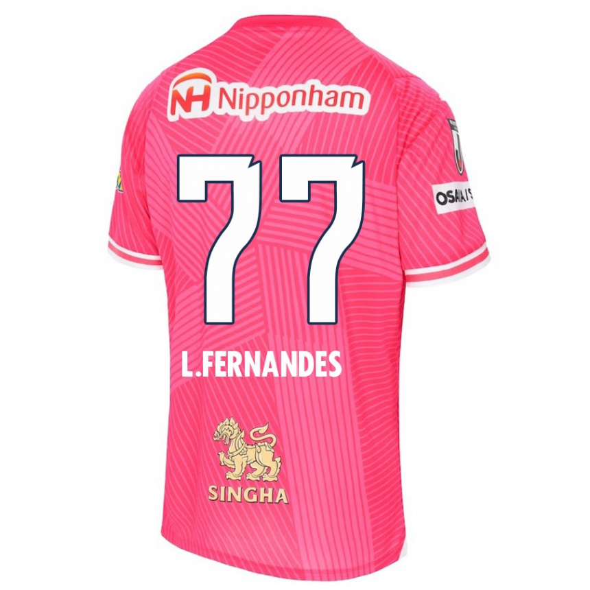 Niño Fútbol Camiseta Lucas Fernandes #77 Rosa Blanco 1ª Equipación 2024/25