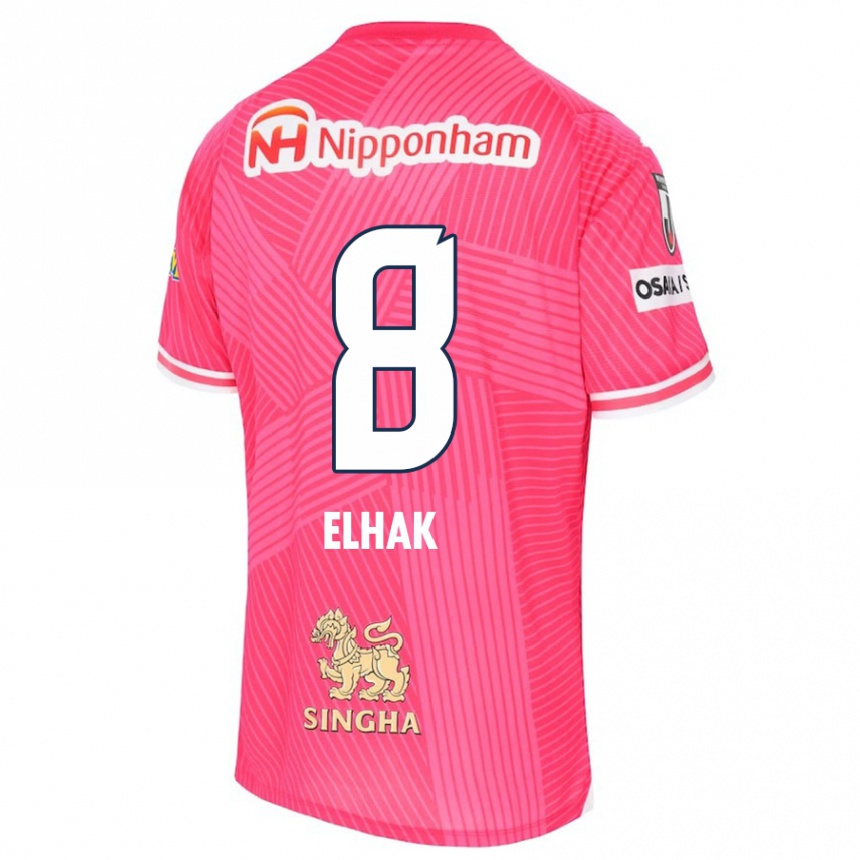 Niño Fútbol Camiseta Akuro Elhak #8 Rosa Blanco 1ª Equipación 2024/25