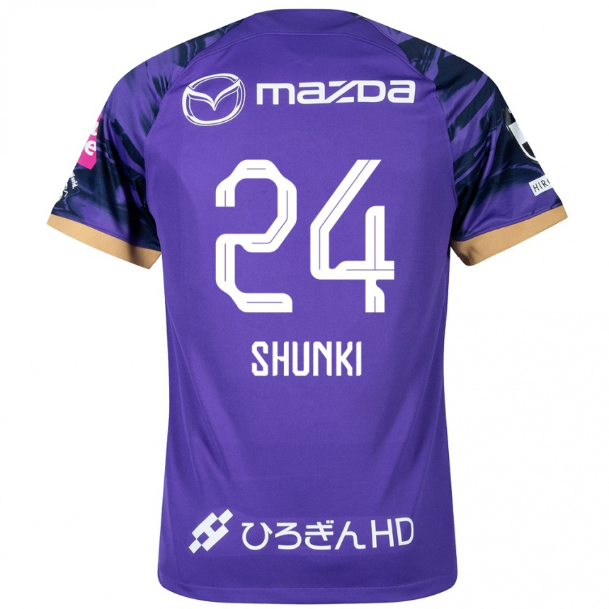 Niño Fútbol Camiseta Shunki Higashi #24 Púrpura Blanco 1ª Equipación 2024/25