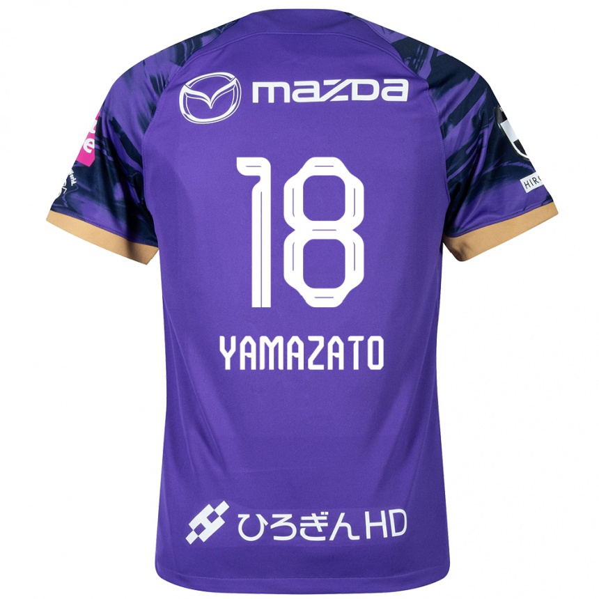 Niño Fútbol Camiseta Kenshin Yamazato #18 Púrpura Blanco 1ª Equipación 2024/25