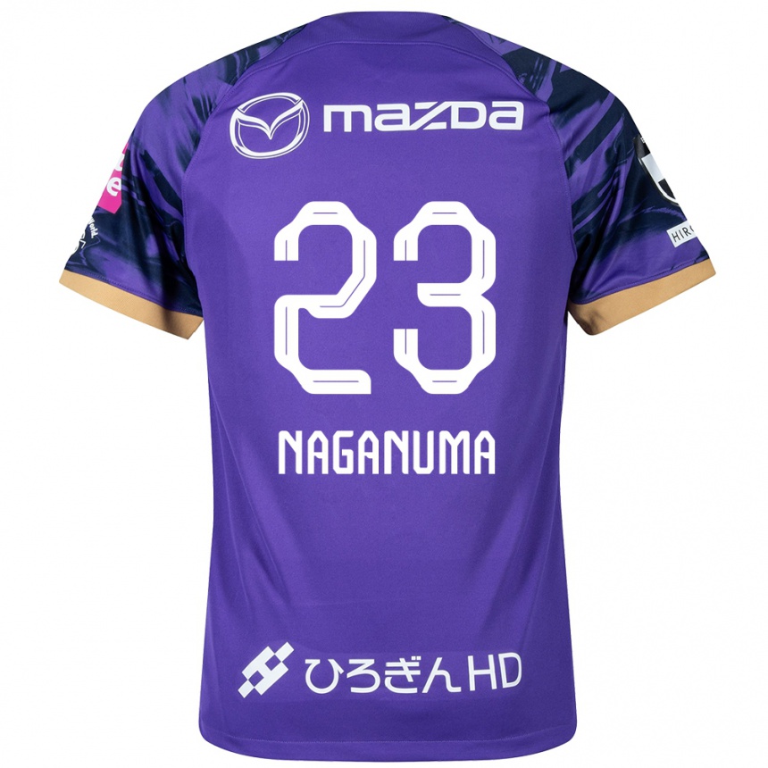 Niño Fútbol Camiseta Seimei Naganuma #23 Púrpura Blanco 1ª Equipación 2024/25