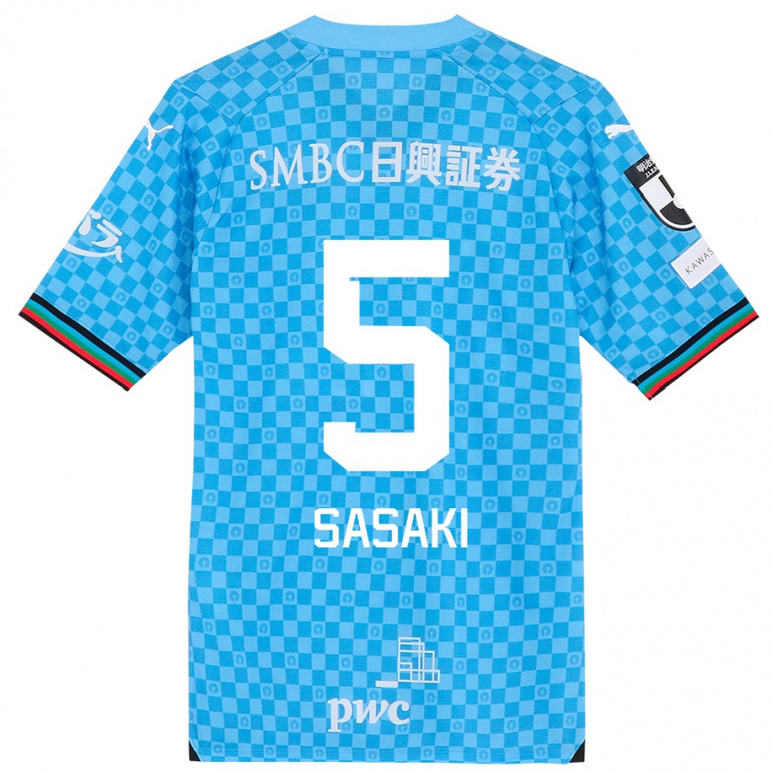 Niño Fútbol Camiseta Asahi Sasaki #5 Azul Celeste 1ª Equipación 2024/25