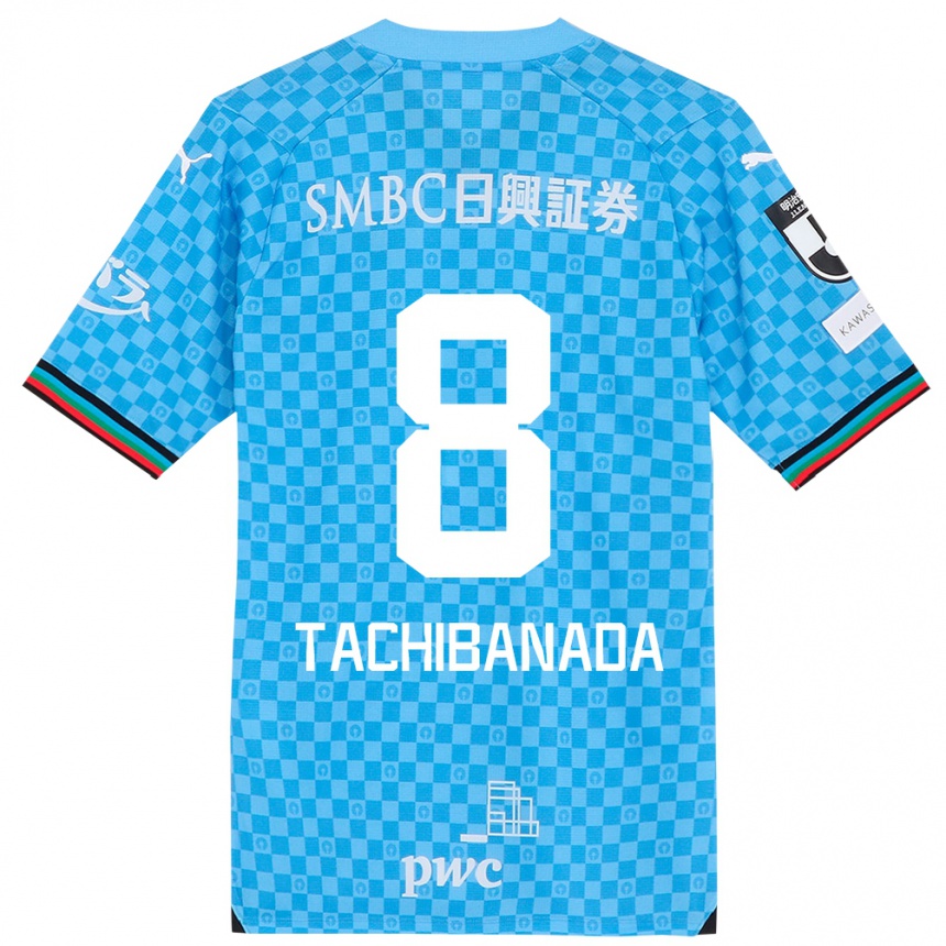 Niño Fútbol Camiseta Kento Tachibanada #8 Azul Celeste 1ª Equipación 2024/25