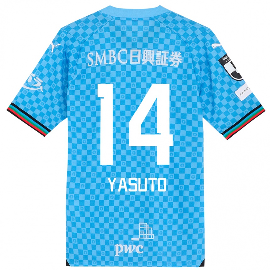 Niño Fútbol Camiseta Yasuto Wakizaka #14 Azul Celeste 1ª Equipación 2024/25