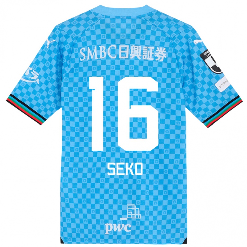 Niño Fútbol Camiseta Tatsuki Seko #16 Azul Celeste 1ª Equipación 2024/25