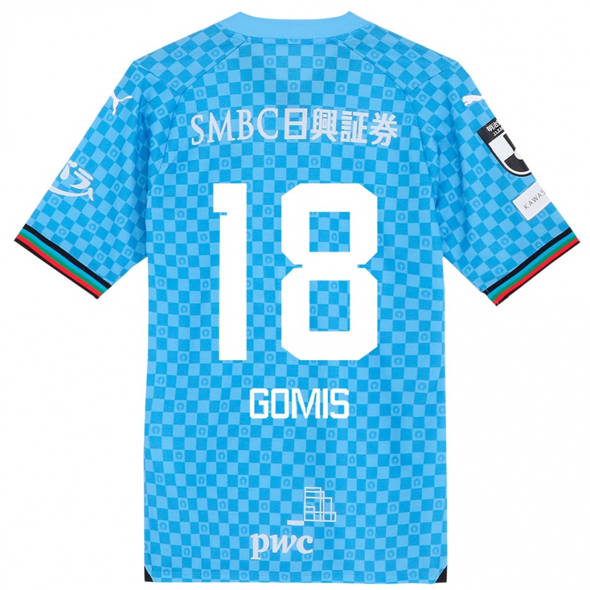 Niño Fútbol Camiseta Bafétimbi Gomis #18 Azul Celeste 1ª Equipación 2024/25