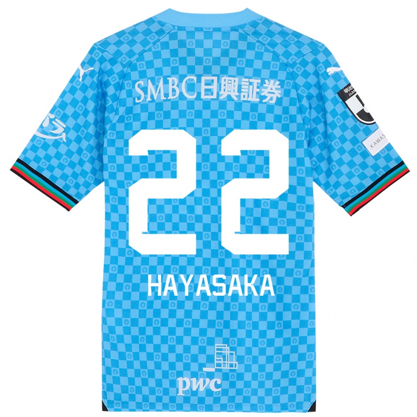 Niño Fútbol Camiseta Yuki Hayasaka #22 Azul Celeste 1ª Equipación 2024/25