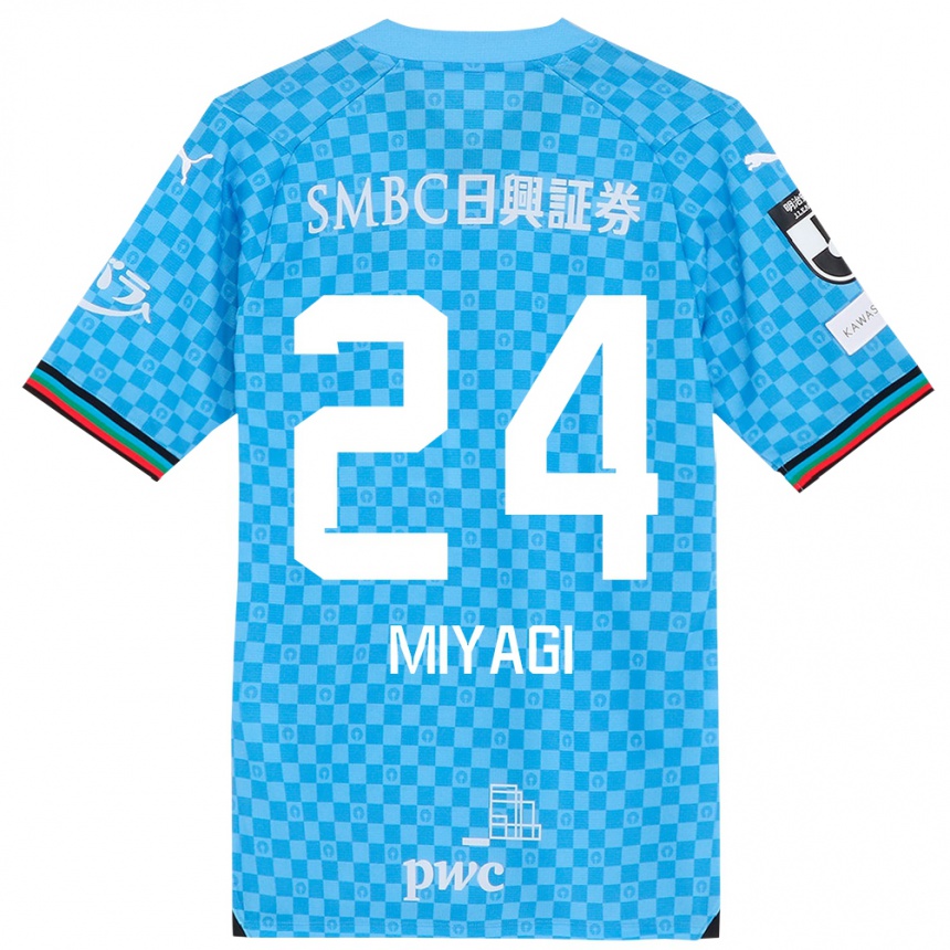 Niño Fútbol Camiseta Ten Miyagi #24 Azul Celeste 1ª Equipación 2024/25