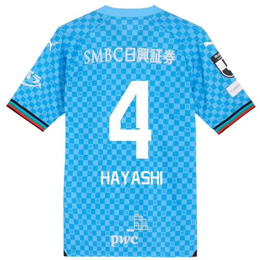 Niño Fútbol Camiseta Shunsuke Hayashi #4 Azul Celeste 1ª Equipación 2024/25