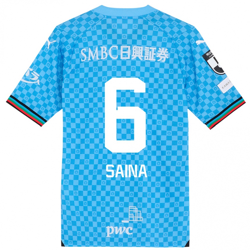 Niño Fútbol Camiseta Yuta Saina #6 Azul Celeste 1ª Equipación 2024/25