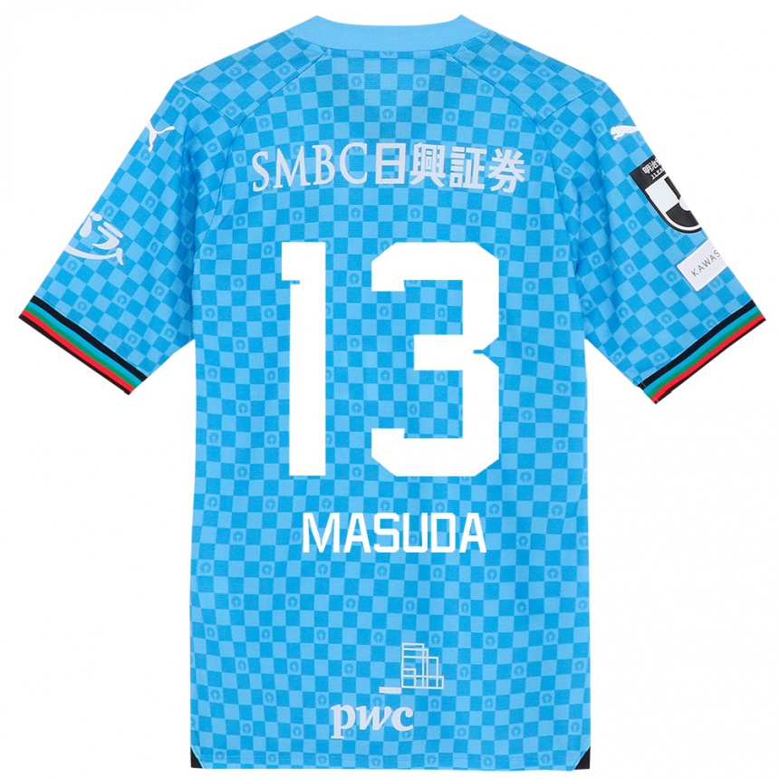 Niño Fútbol Camiseta Hinata Masuda #13 Azul Celeste 1ª Equipación 2024/25