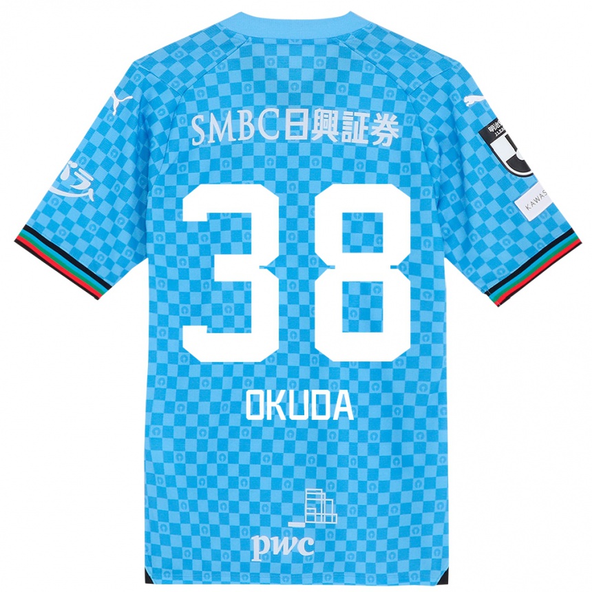 Niño Fútbol Camiseta Yuma Okuda #38 Azul Celeste 1ª Equipación 2024/25