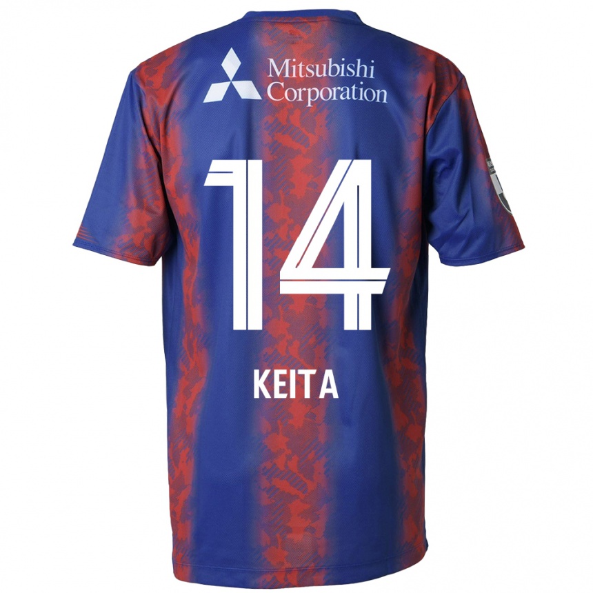 Niño Fútbol Camiseta Keita Yamashita #14 Azul Rojo 1ª Equipación 2024/25