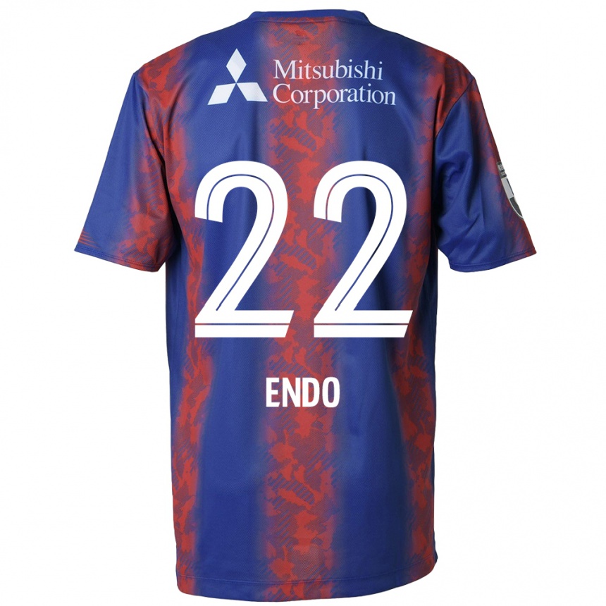 Niño Fútbol Camiseta Keita Endo #22 Azul Rojo 1ª Equipación 2024/25