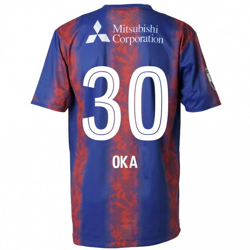 Niño Fútbol Camiseta Teppei Oka #30 Azul Rojo 1ª Equipación 2024/25