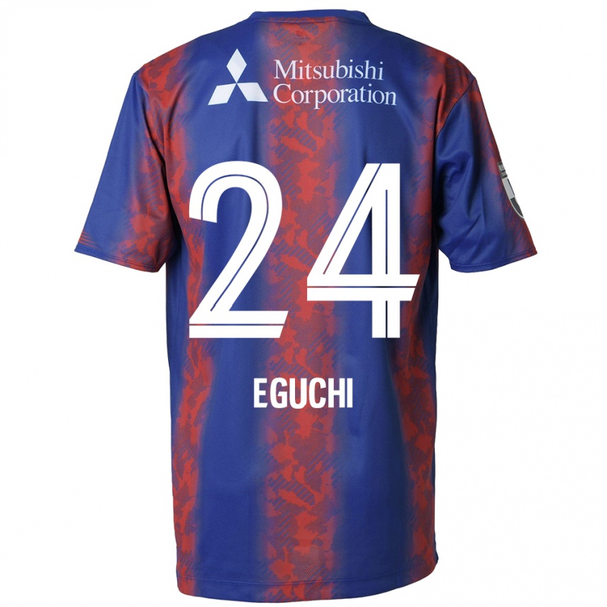 Niño Fútbol Camiseta Kaito Eguchi #24 Azul Rojo 1ª Equipación 2024/25