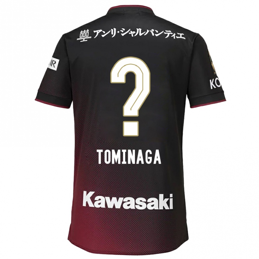 Niño Fútbol Camiseta Niina Tominaga #0 Negro Rojo 1ª Equipación 2024/25