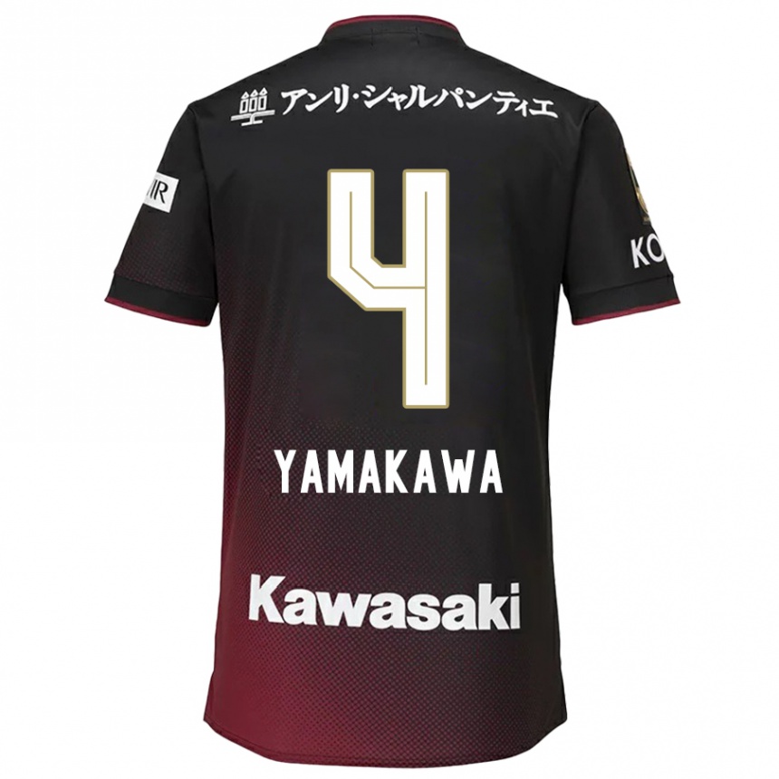 Niño Fútbol Camiseta Tetsushi Yamakawa #4 Negro Rojo 1ª Equipación 2024/25