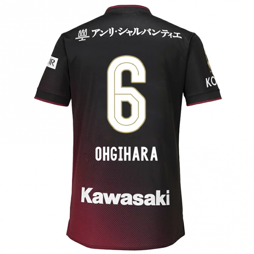 Niño Fútbol Camiseta Takahiro Ogihara #6 Negro Rojo 1ª Equipación 2024/25