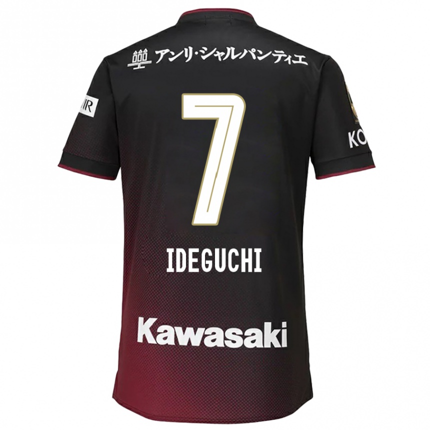 Niño Fútbol Camiseta Yosuke Ideguchi #7 Negro Rojo 1ª Equipación 2024/25