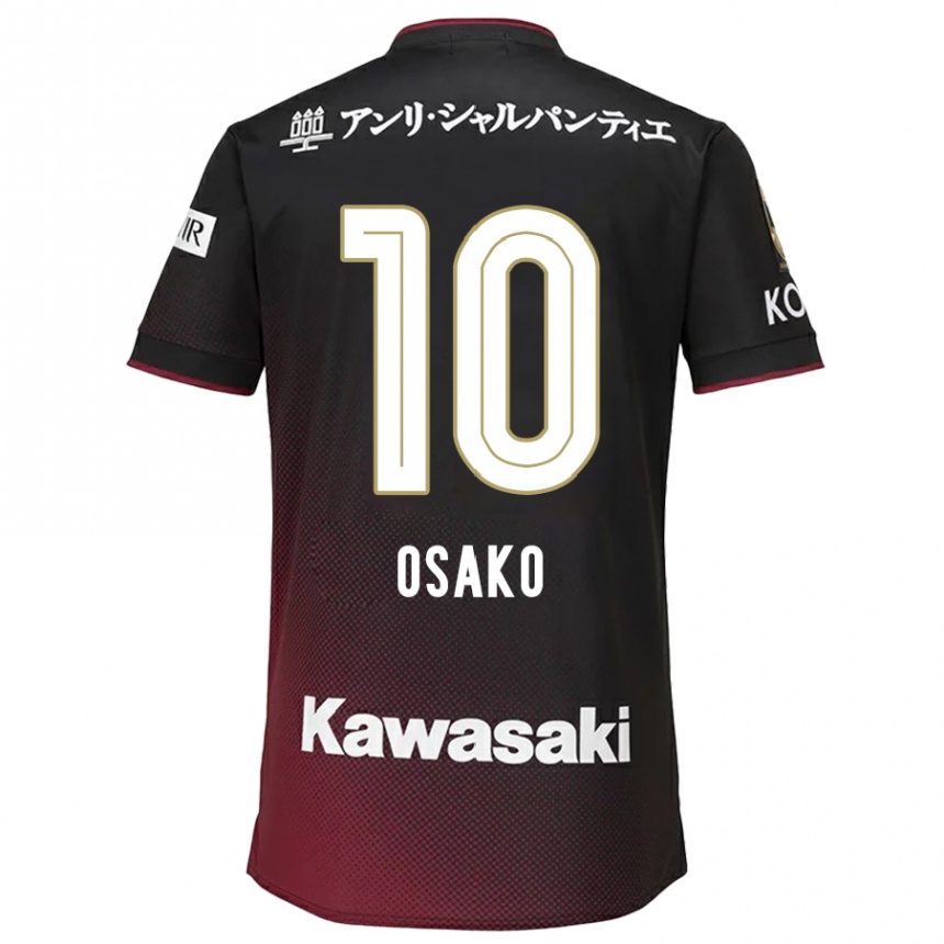 Niño Fútbol Camiseta Yuya Osako #10 Negro Rojo 1ª Equipación 2024/25