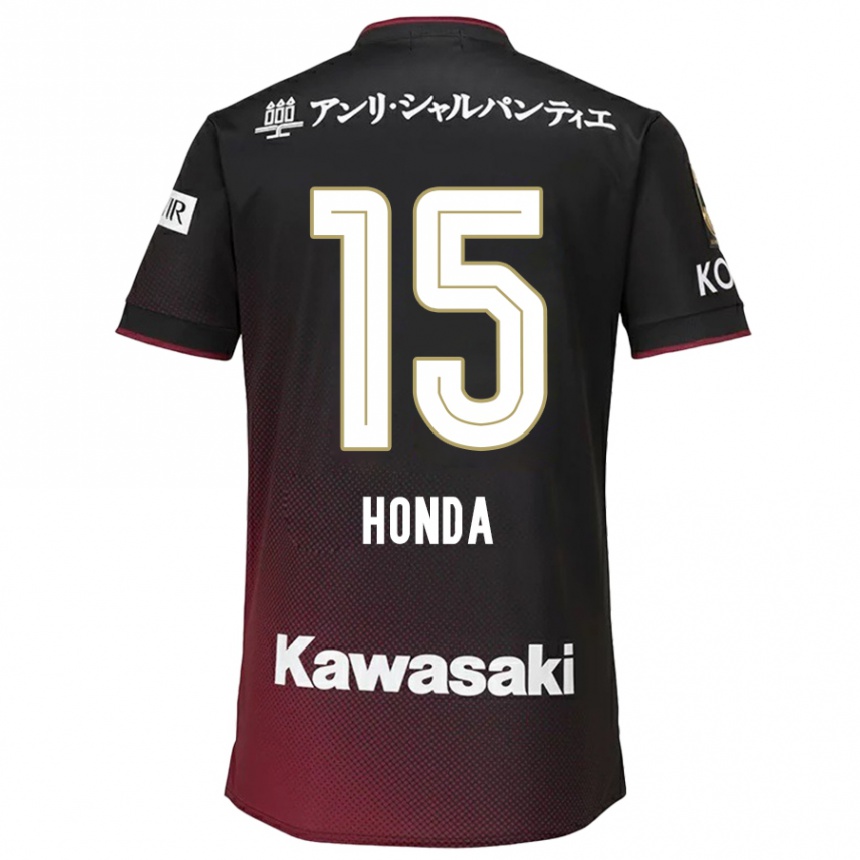 Niño Fútbol Camiseta Yuki Honda #15 Negro Rojo 1ª Equipación 2024/25