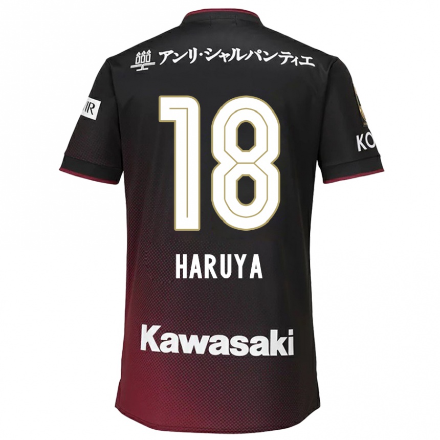 Niño Fútbol Camiseta Haruya Ide #18 Negro Rojo 1ª Equipación 2024/25