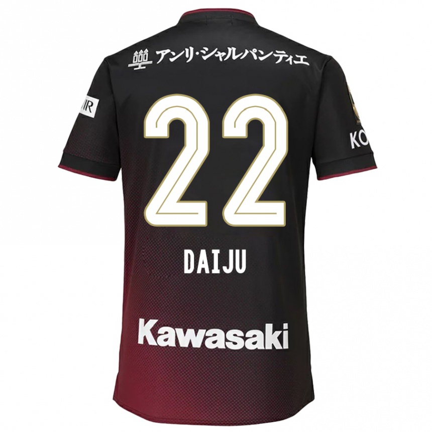 Niño Fútbol Camiseta Daiju Sasaki #22 Negro Rojo 1ª Equipación 2024/25