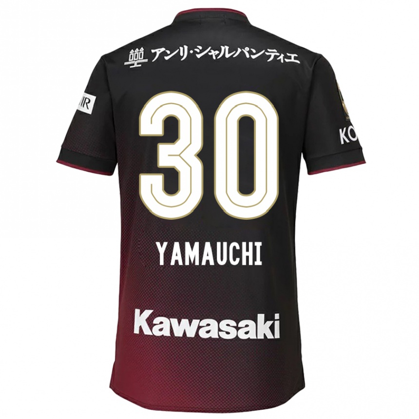 Niño Fútbol Camiseta Kakeru Yamauchi #30 Negro Rojo 1ª Equipación 2024/25