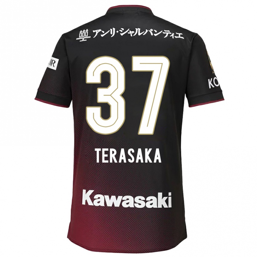 Niño Fútbol Camiseta Shogo Terasaka #37 Negro Rojo 1ª Equipación 2024/25