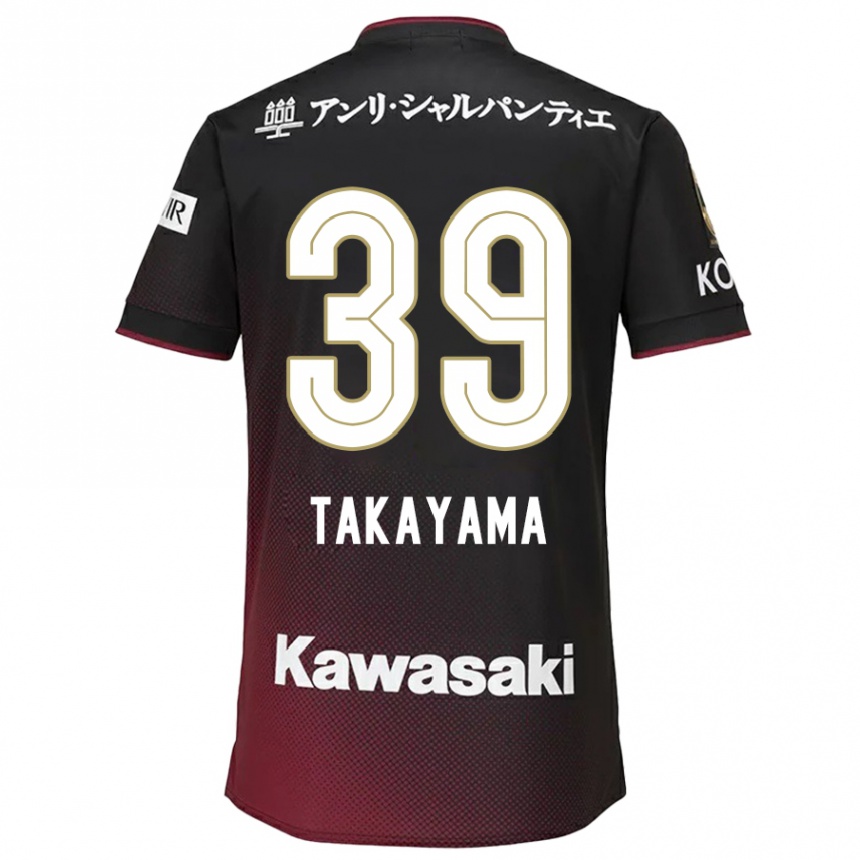 Niño Fútbol Camiseta Shioki Takayama #39 Negro Rojo 1ª Equipación 2024/25