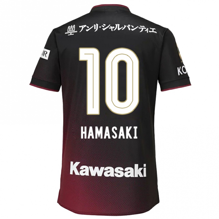 Niño Fútbol Camiseta Kento Hamasaki #10 Negro Rojo 1ª Equipación 2024/25