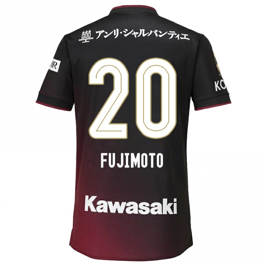 Niño Fútbol Camiseta Riku Fujimoto #20 Negro Rojo 1ª Equipación 2024/25