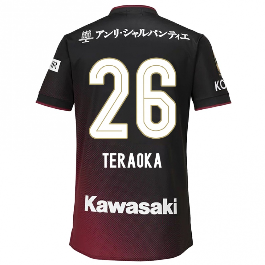 Niño Fútbol Camiseta Yuma Teraoka #26 Negro Rojo 1ª Equipación 2024/25